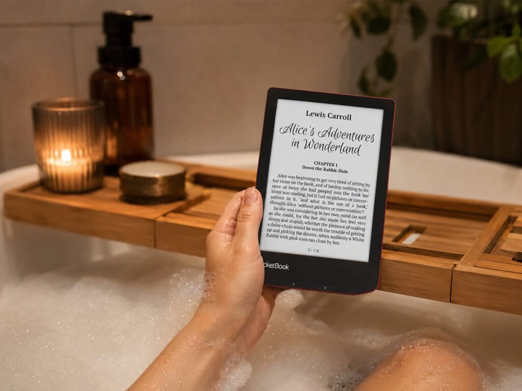 veilig lezen in bad met pocketbook verse pro